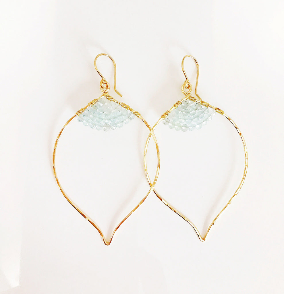 Earrings Malie - aquamarine  (E194)