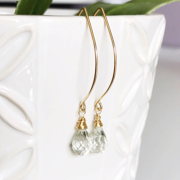 Earrings Gemma - Green amethyst  (E400)