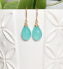 Earrings Nalani - aqua chalcedony ( E206)