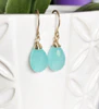 Earrings Nalani - aqua chalcedony ( E206)