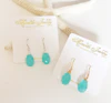 Earrings Nalani - aqua chalcedony ( E206)