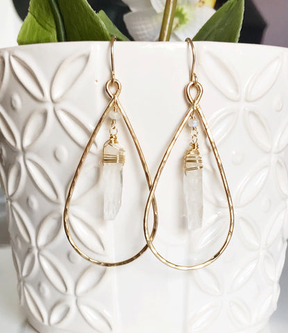 Earrings Amira - Crystal quartz  (E405)