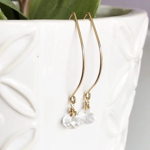 Earrings Gemma - crystal quartz ( E406)