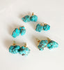 Raw turquoise stud earrings (E433)