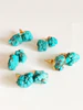 Raw turquoise stud earrings (E433)