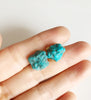 Raw turquoise stud earrings (E433)