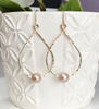 Earrings Molly - pink Edison pearls (E352)