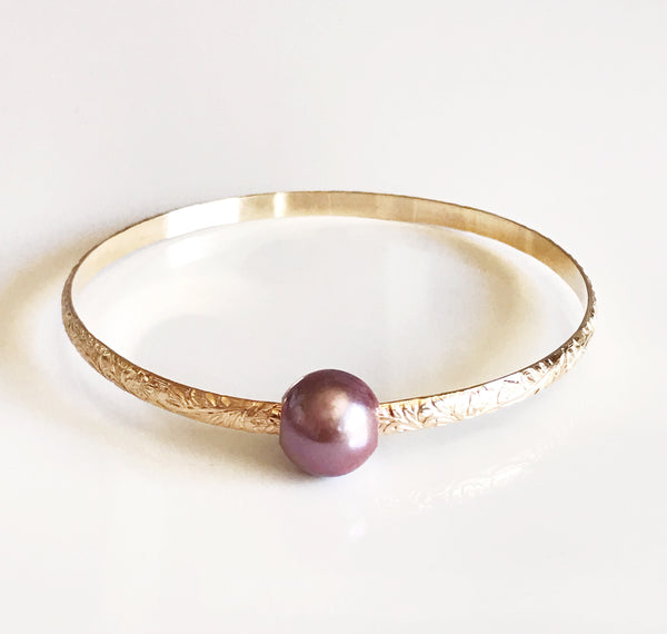 Bangle ALII - lavender Edison pearl (B343)