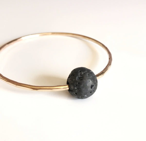 Lava bead bangle (B344)