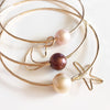 Starfish charm bangle - Fresh water pearl (B347)