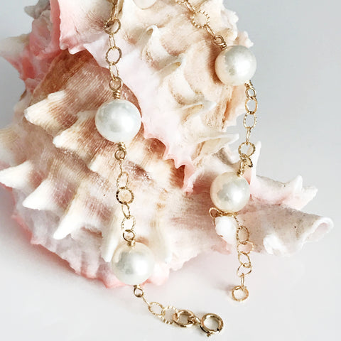 Bracelet LEILANI - white pearls (B360)