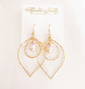 Earrings Kina - pink pearls (E338)
