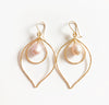 Earrings Kina - pink pearls (E338)