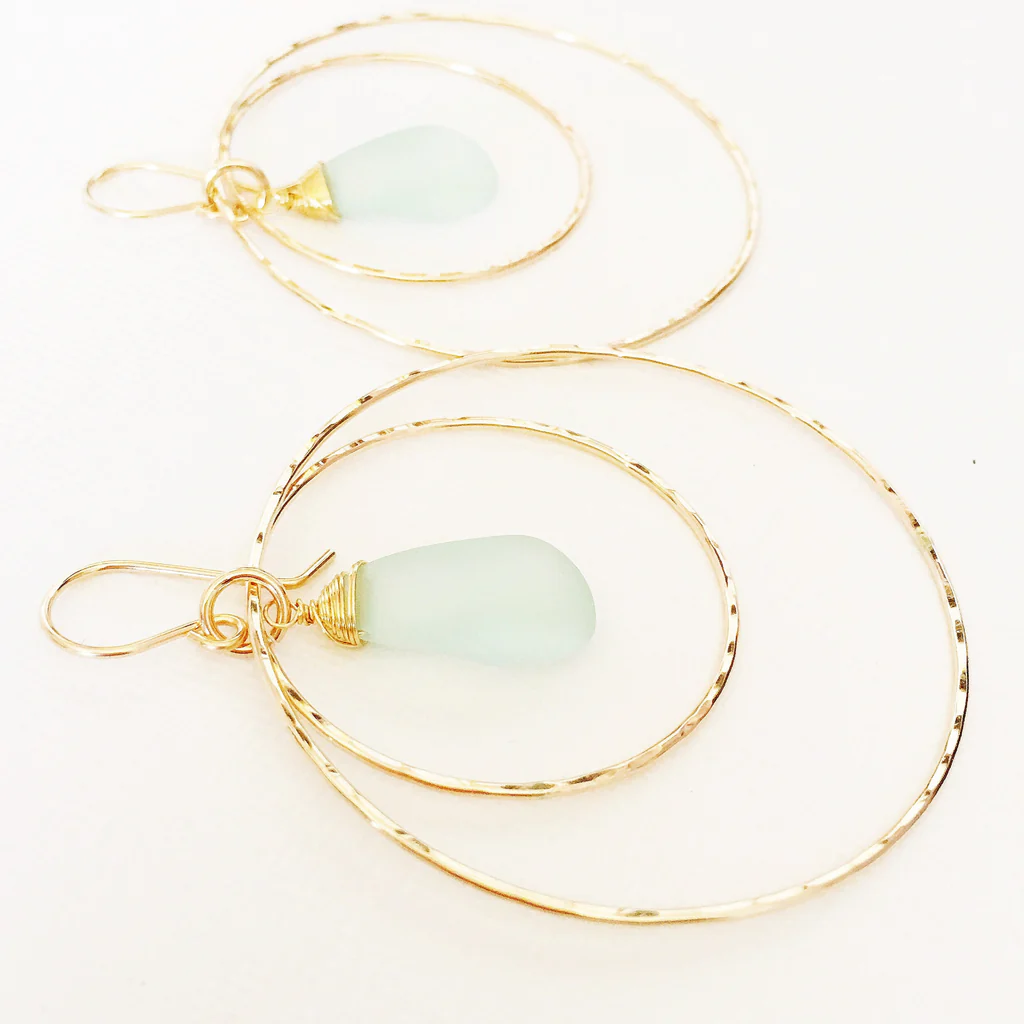 Earrings Rachel - beach glass (E313)