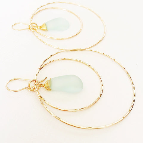 Earrings Rachel - beach glass (E313)