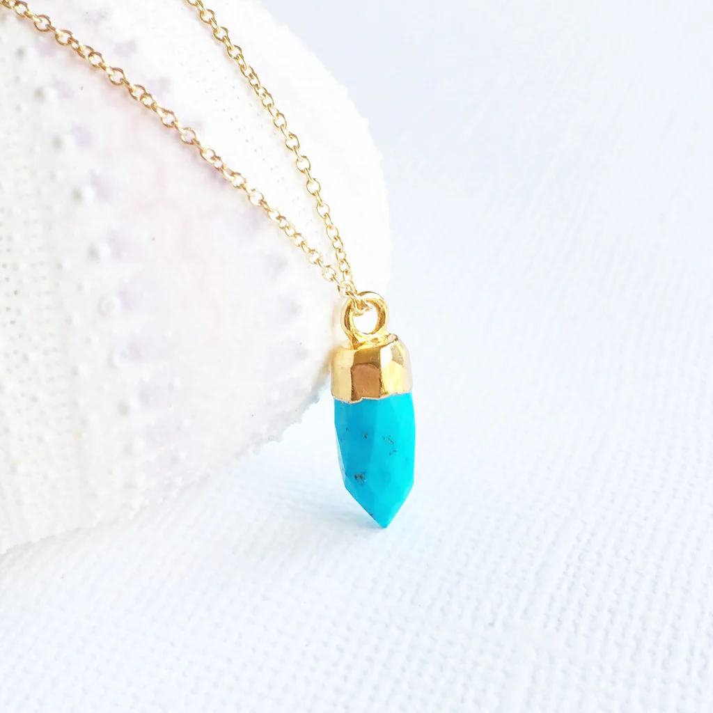 Turquoise spike necklace (N212)