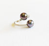 Ring Leia - Diamond pave tahitian pearls  (E148)