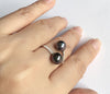 Ring Leia - Diamond pave tahitian pearls  (E148)