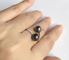 Ring Leia - Diamond pave tahitian pearls  (E148)