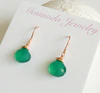 Earrings Kala - green onyx (E181)