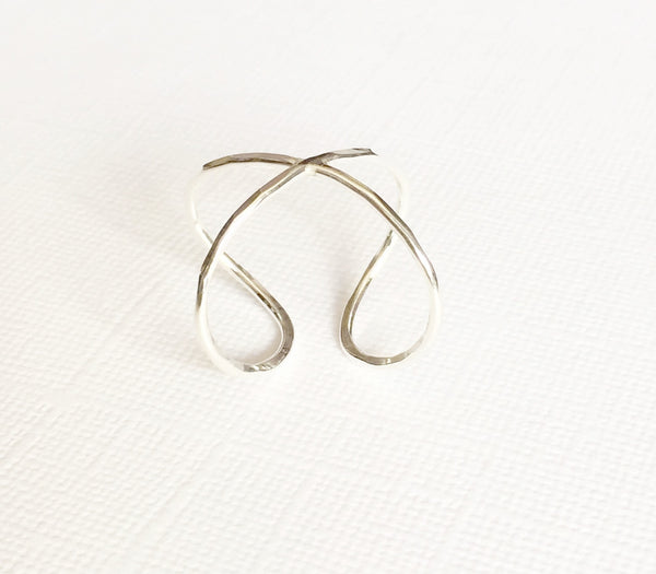 Infinity cuff ring - Sterling silver (R131)