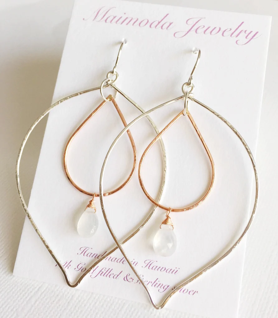 Earrings Yoshiko - moonstone (E133)