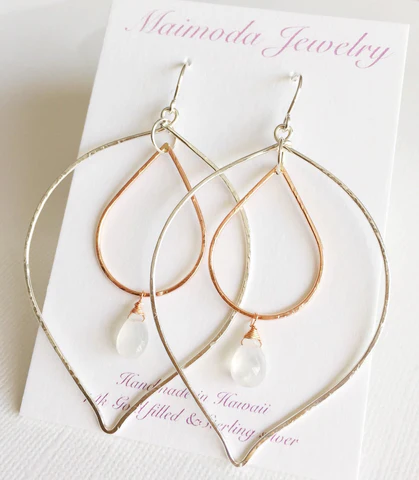 Earrings Yoshiko - moonstone (E133)