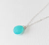 Necklace Kaipo - aqua chalcedony (N111)