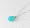 Necklace Kaipo - aqua chalcedony (N111)