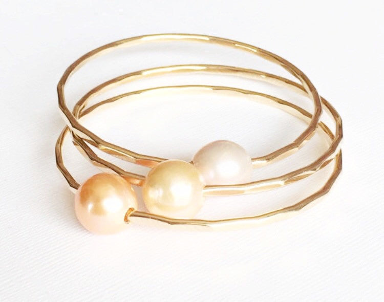 Malia bangles set - Edison pearls (B177)