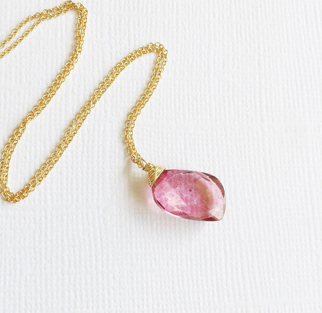 Necklace Yazmin - Pink quartz (N187)