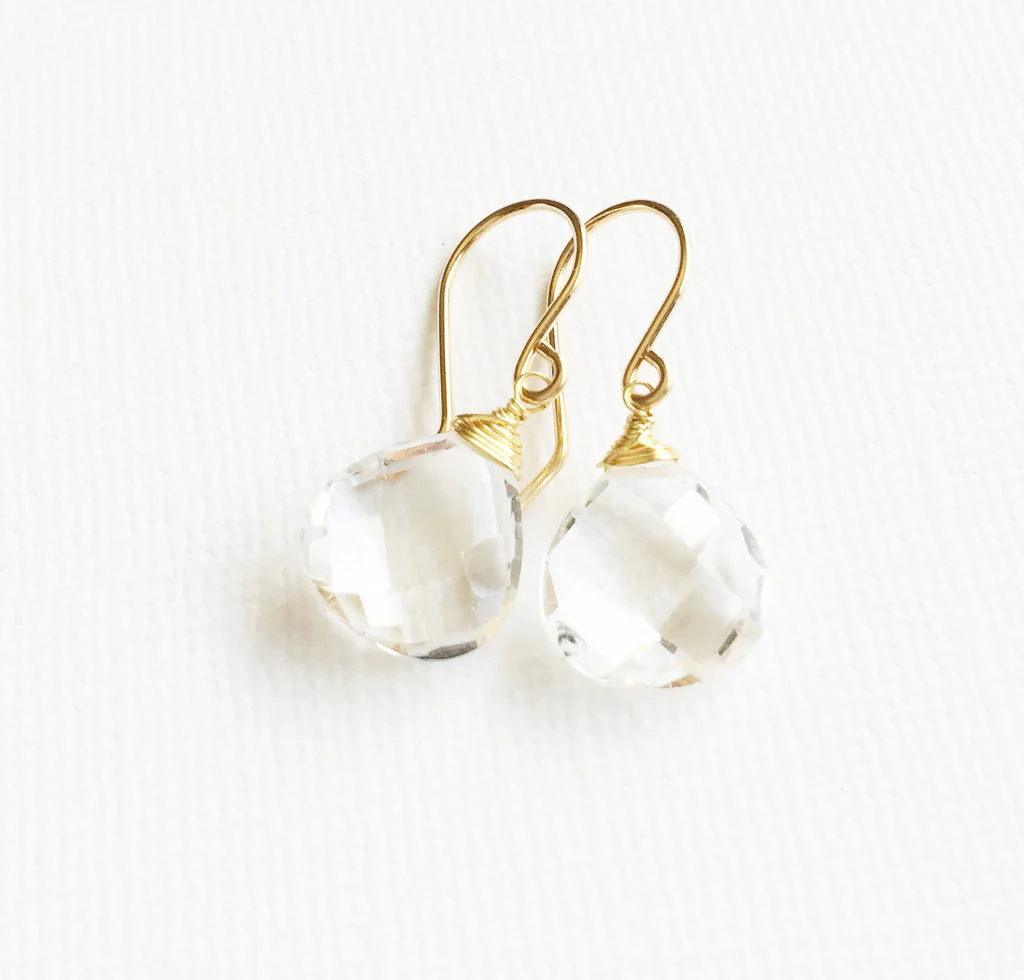 Earrings Kala - Crystal quartz  (E246)