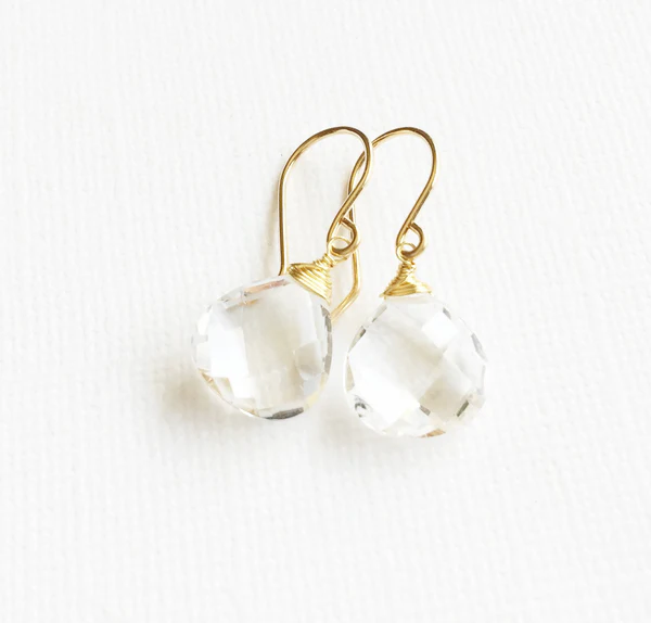 Earrings Kala - Crystal quartz  (E246)