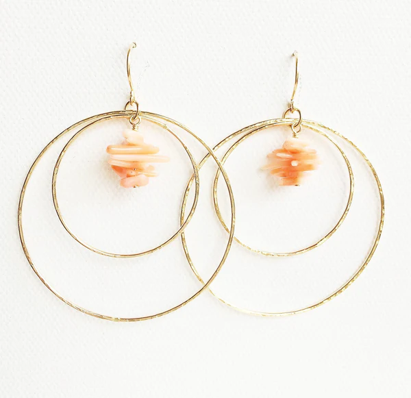 Earrings Rachel - coral (E247)