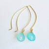 Earrings Kalena - aqua chalcedony (E203)