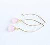 Earrings Kalena - Pink chalcedony  (E251)