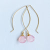 Earrings Kalena - Pink chalcedony  (E251)