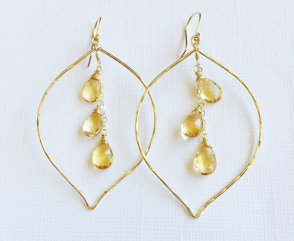 Earrings Yuri - citrine (E543)