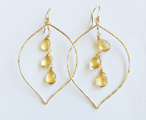 Earrings Yuri - citrine (E543)