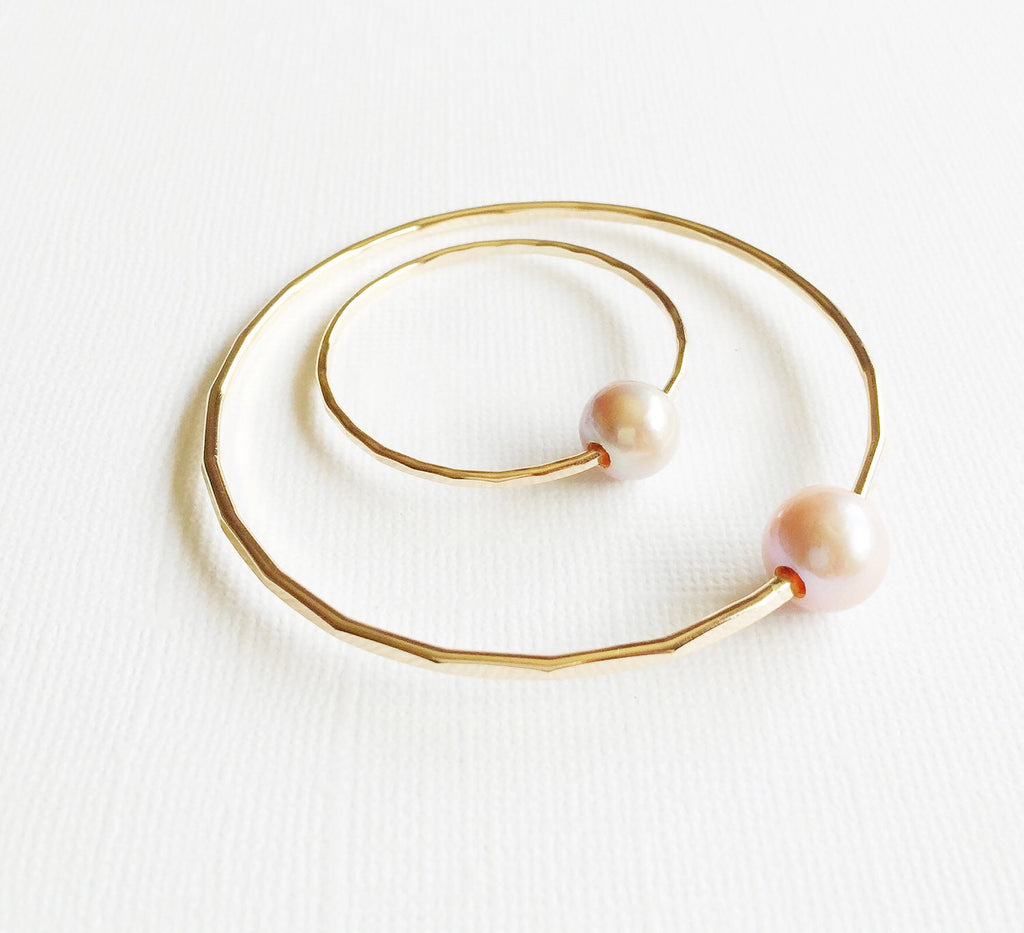 Amelia bangles set - Pink pearl  (B260)