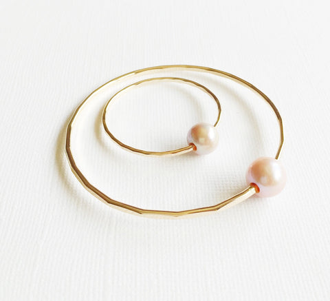 Amelia bangles set - Pink pearl  (B260)
