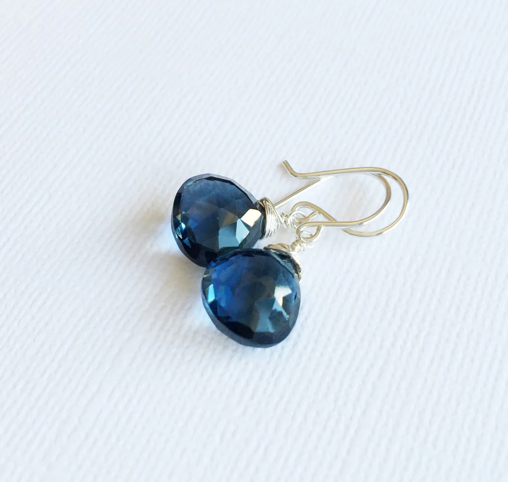 Earrings Kala - London blue quartz (E258)