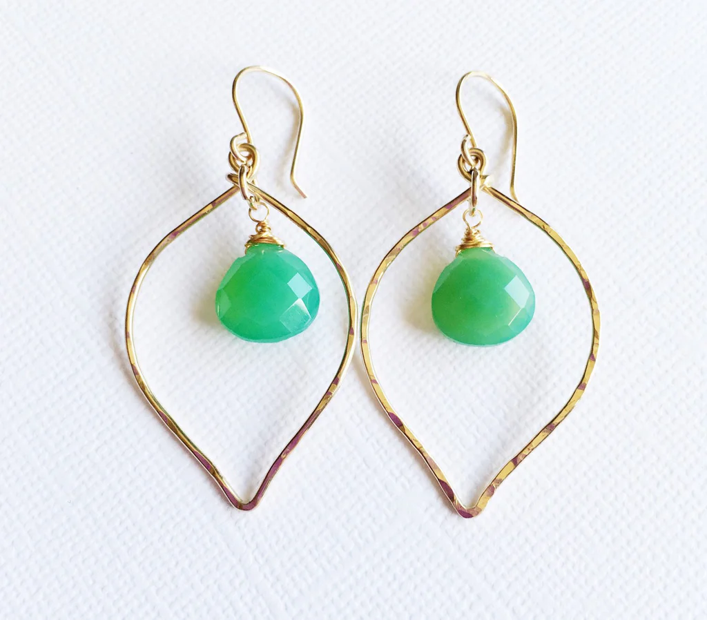 Earrings Doree - chrysoprase (N261)