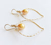 Earrings Doree - gold pearl (E135)