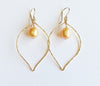 Earrings Doree - gold pearl (E135)