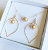 Earrings Doree - gold pearl (E135)