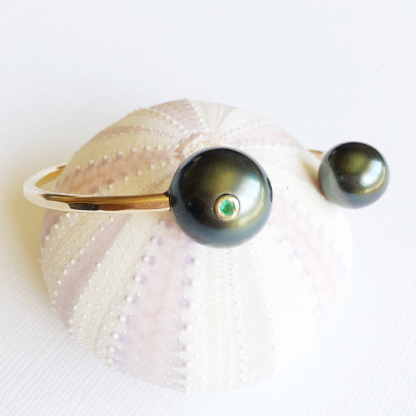 Cuff Adora - Emerald tahitian pearl (B268)