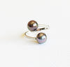 Ring Leia - Diamond pave tahitian pearls  (E148)