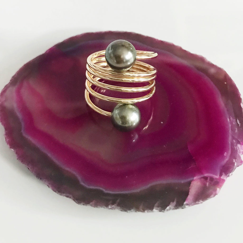 Ring CAMILA - tahitian pearls (R161)