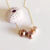 Necklace MALIA - aubegine ombré pearls (N294)